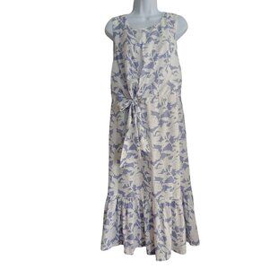 Vineyard Vines 147 Kentucky Derby Check Floral Soft Tiered Tie Dress 10 Midi